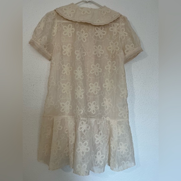 NWOT Elegant Lace Embroidered Cream Dress - Picture 2 of 11